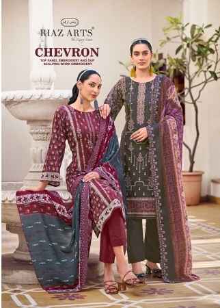 Riaz Arts Chevron Cotton Dress Material  Latest Catalog Wholesale Price ( 6 pcs Catalogue )