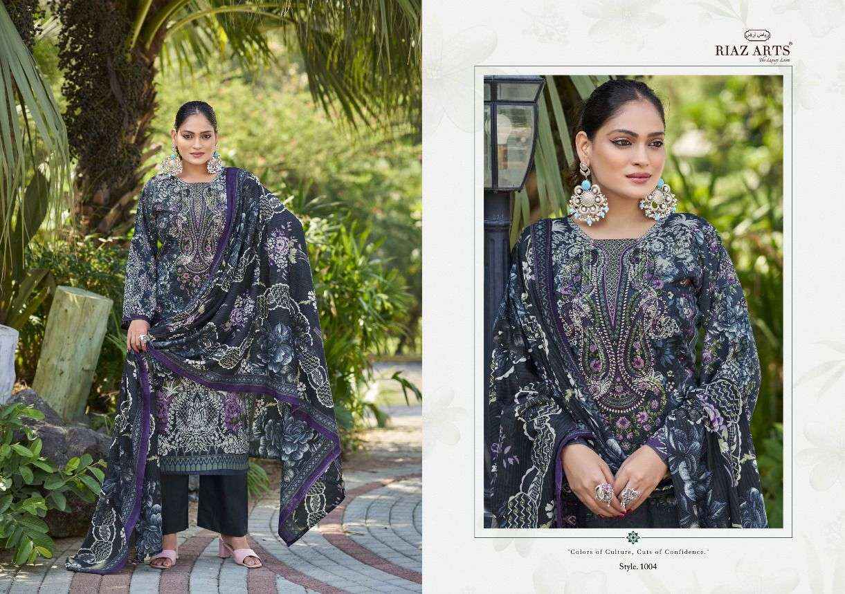 RIAZ ARTS MUSAFIR VOL 24 LAWN COTTON PRINT WITH WORK SUIT WHOLESALE PRICE ( 6 PCS CATALOG )
