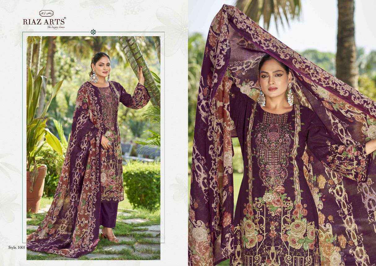 RIAZ ARTS MUSAFIR VOL 24 LAWN COTTON PRINT WITH WORK SUIT WHOLESALE PRICE ( 6 PCS CATALOG )