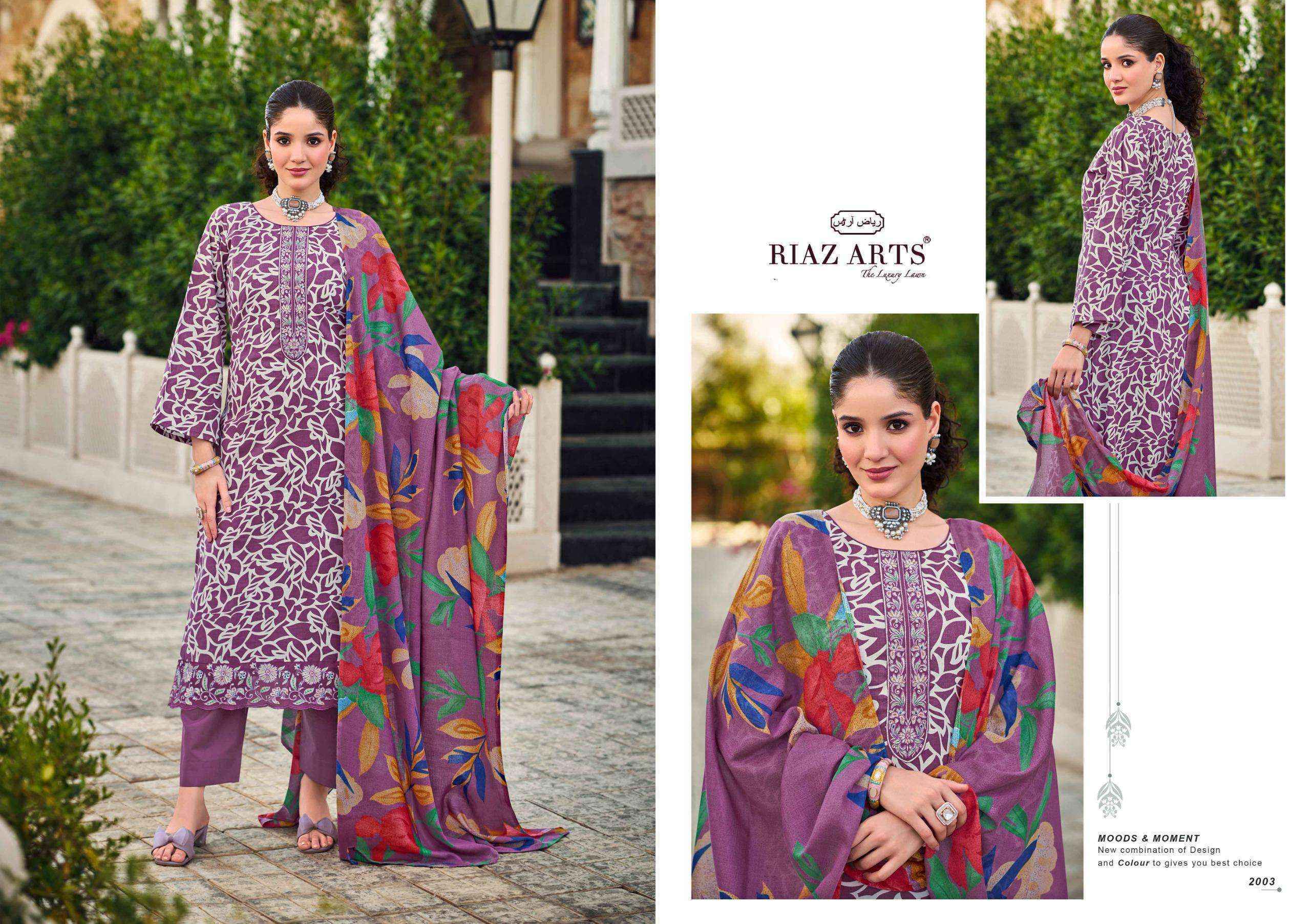 Riaz Arts Summer Star Lawn Cotton Salwar Kameez Online Shopping (  6 pcs Catalogue )