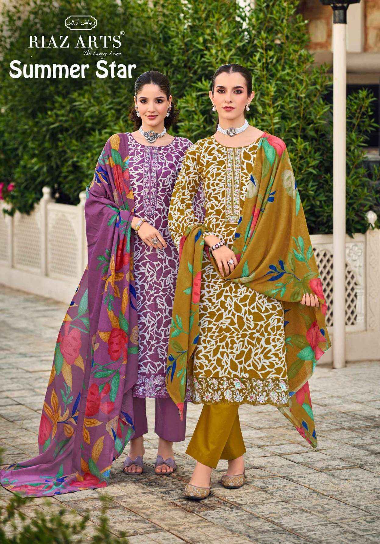 Riaz Arts Summer Star Lawn Cotton Salwar Kameez Online Shopping (  6 pcs Catalogue )