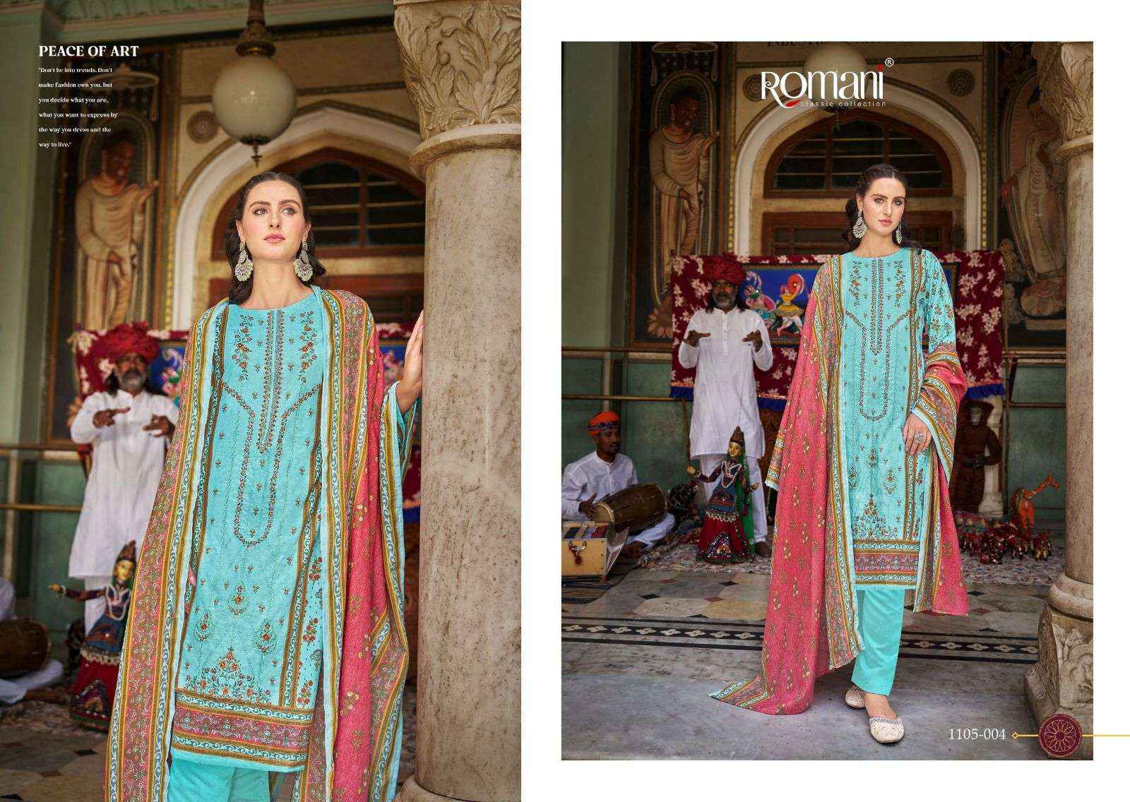 Romani Bin Kareem Cotton Salwar Kameez Wholesale Rate ( 8 Pcs Catalog )