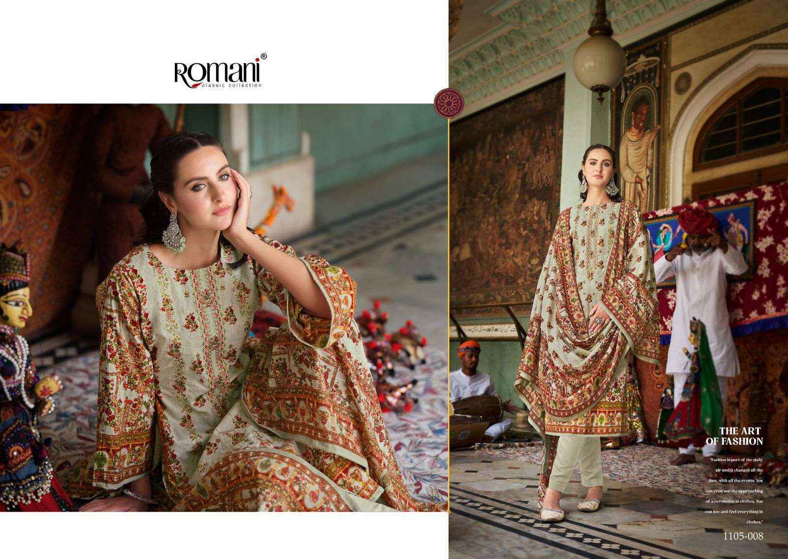 Romani Bin Kareem Cotton Salwar Kameez Wholesale Rate ( 8 Pcs Catalog )