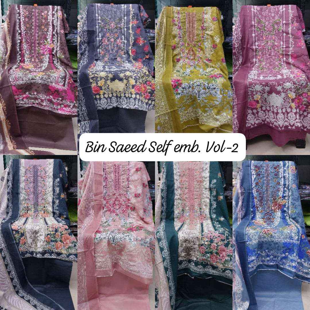 SF BIN SAEED EMBROIDERED SUIT COLLECTION WHOLESALE PRICE ( 8 PCS CATALOG )