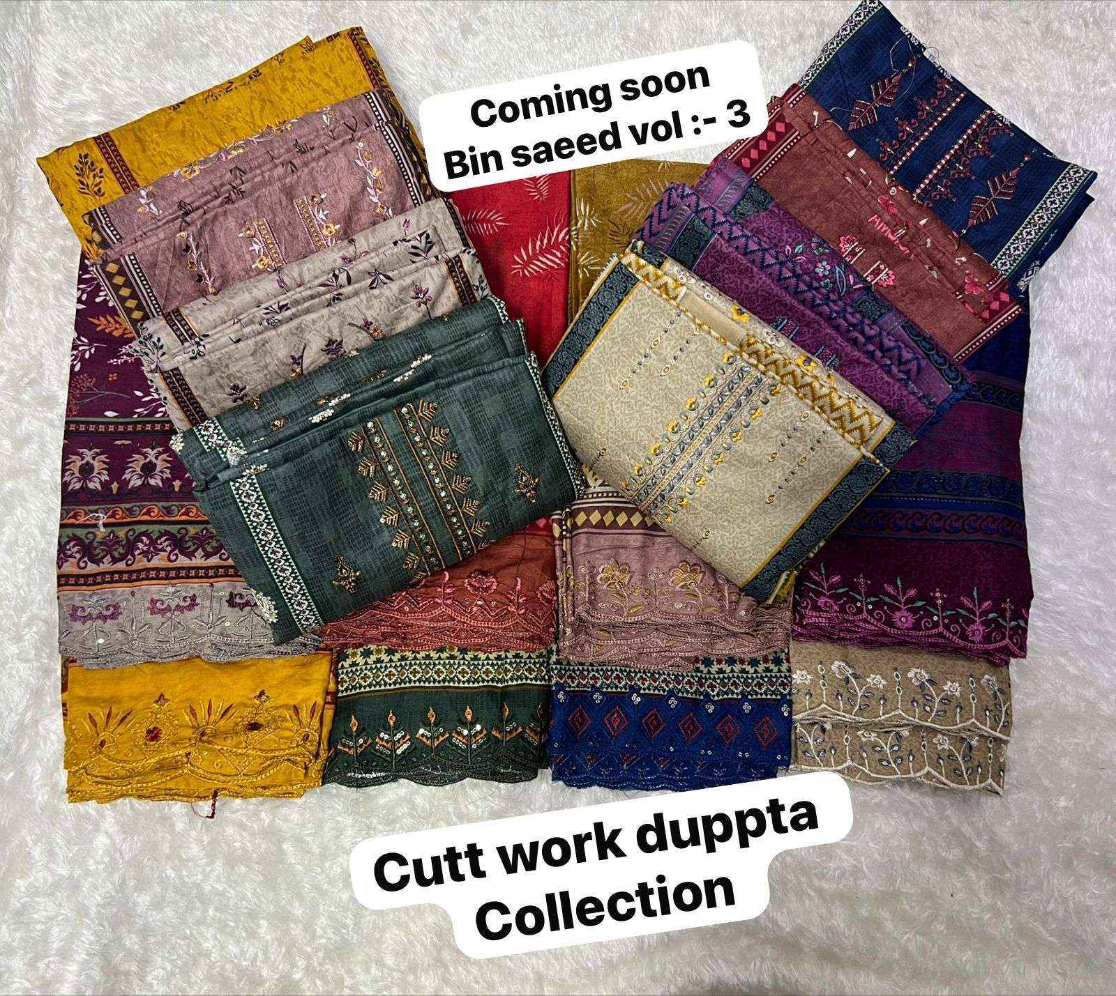 SF BIN SAEED VOL 3 COTTON DIGITAL PRINT WITH HEAVY EMBROIDERED SUIT WHOLESALE PRICE ( 8 PCS CATALOG )