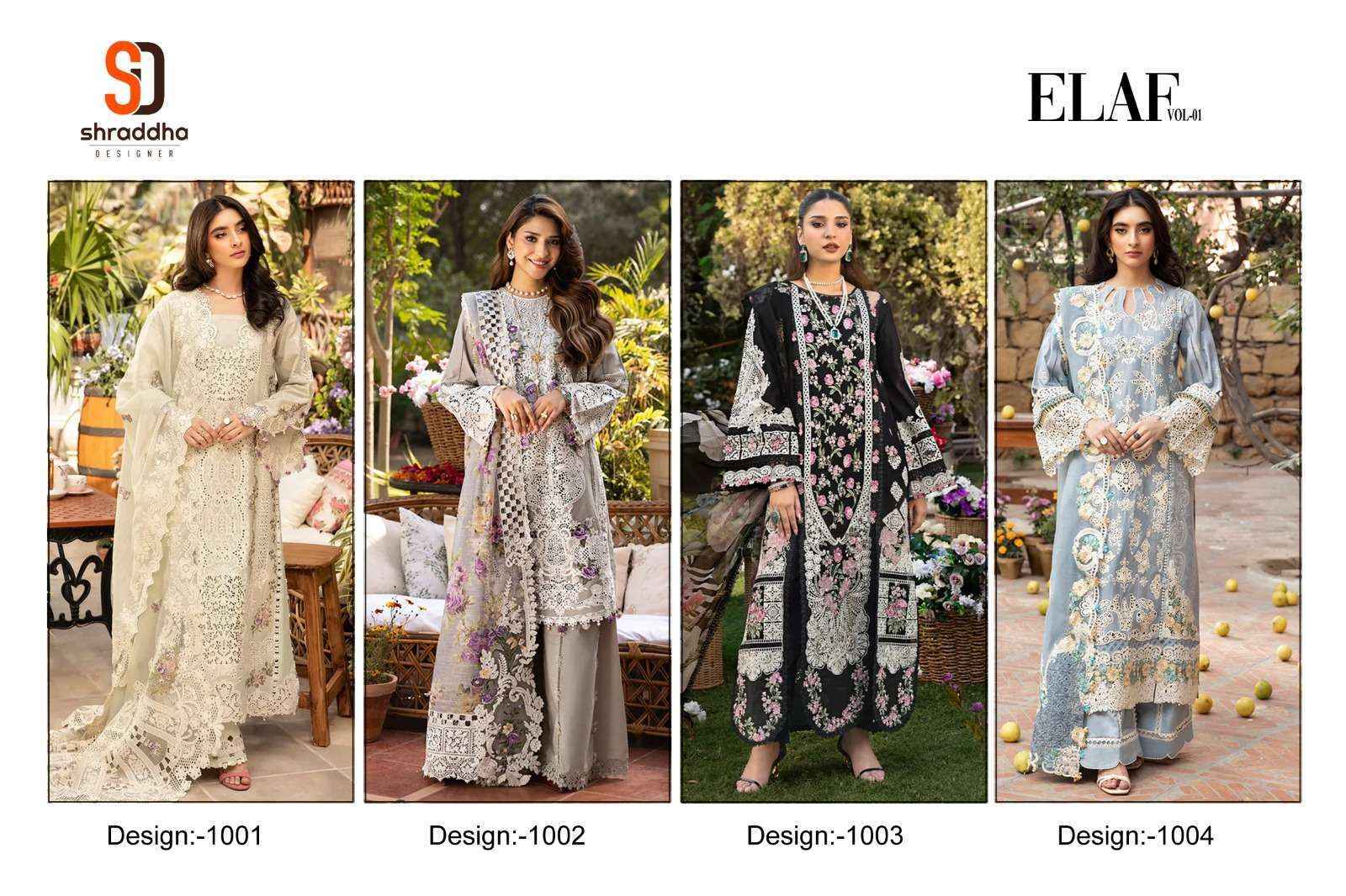 Shraddha Designer Elaf Vol 1 Cotton Dress Material Wholesale Price ( 4 pcs Catalogue )