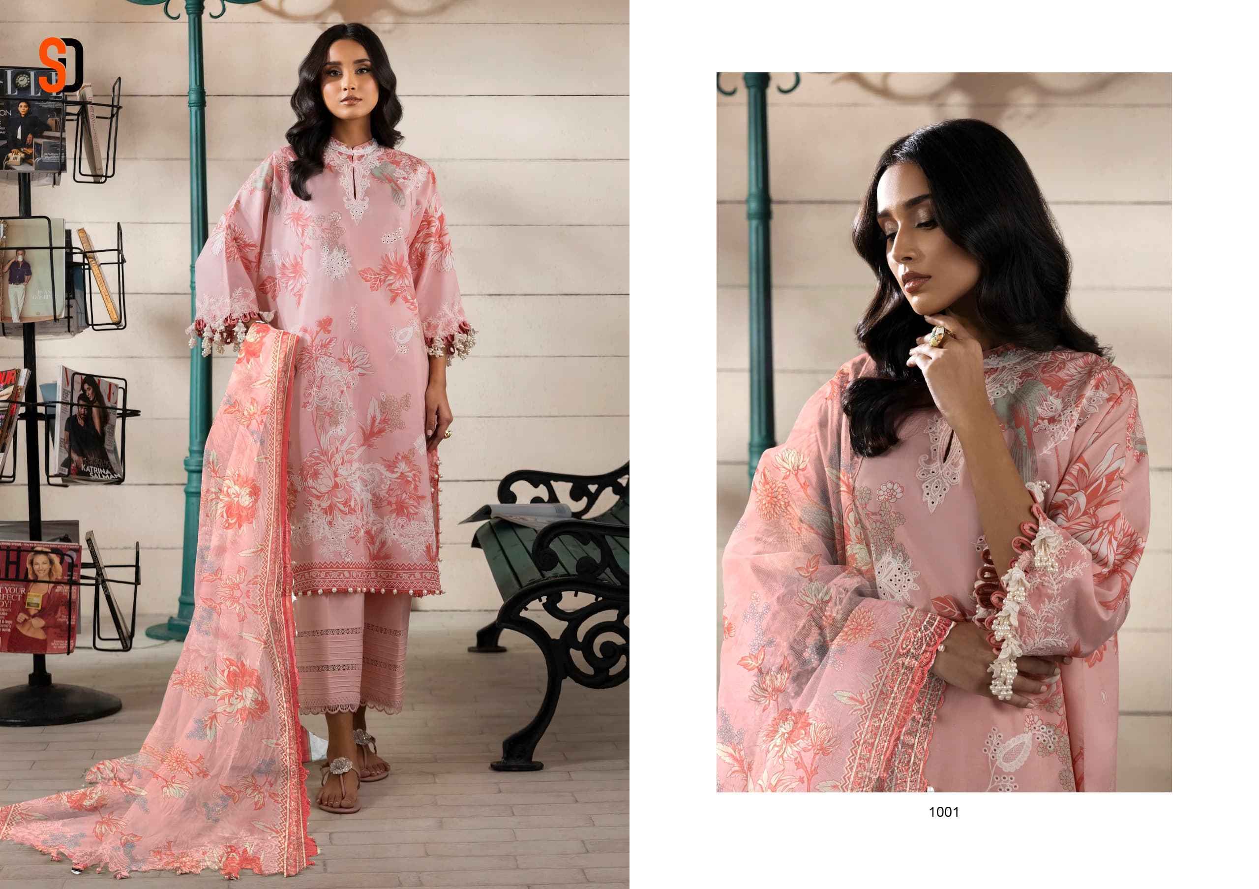 Shraddha Designer Muzlin Sana Safinaz Lawn Cotton Dress Material ( 8 pcs Catalogue )