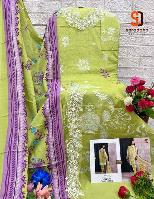 Shraddha Designer Muzlin Sana Safinaz Lawn Cotton Dress Material ( 8 pcs Catalogue )