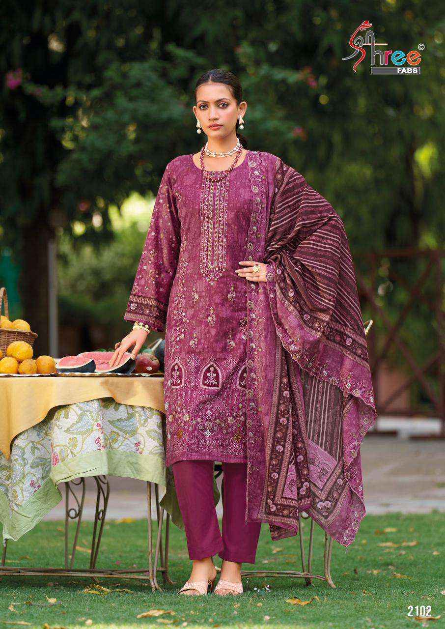 Shree Fabs Bin Saeed Lawn Collection Vol 21 Cotton Salwar Kameez Wholesale Rate ( 6 Pcs Catalog )