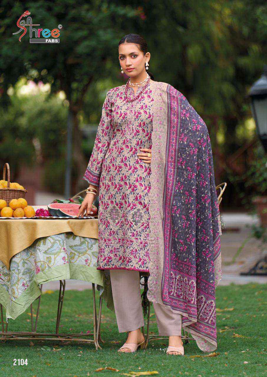 Shree Fabs Bin Saeed Lawn Collection Vol 21 Cotton Salwar Kameez Wholesale Rate ( 6 Pcs Catalog )