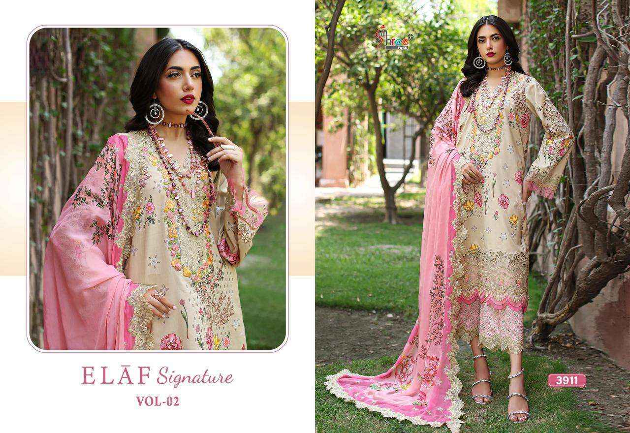 Shree Fabs Elaf Signature Vol 2 Lawn Cotton Salwar Kameez Wholesale Rate ( 6 Pcs Catalog )