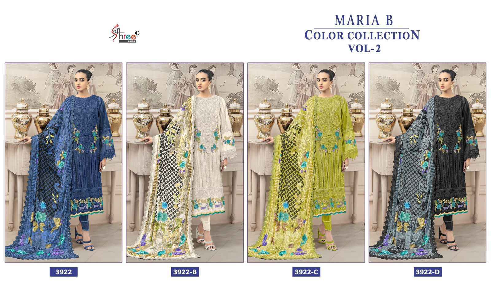 Shree Fabs Maria B Colour Collection Vol 2 Cotton Pakistani suits - surat Wholesale Market ( 4 pcs Catalogue )