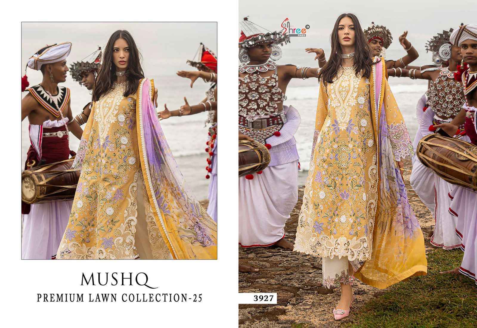 Shree Fabs Mushq 25 Lawn Cotton Dress Material Surat Wholesale Market ( 5 pcs Catalogue )