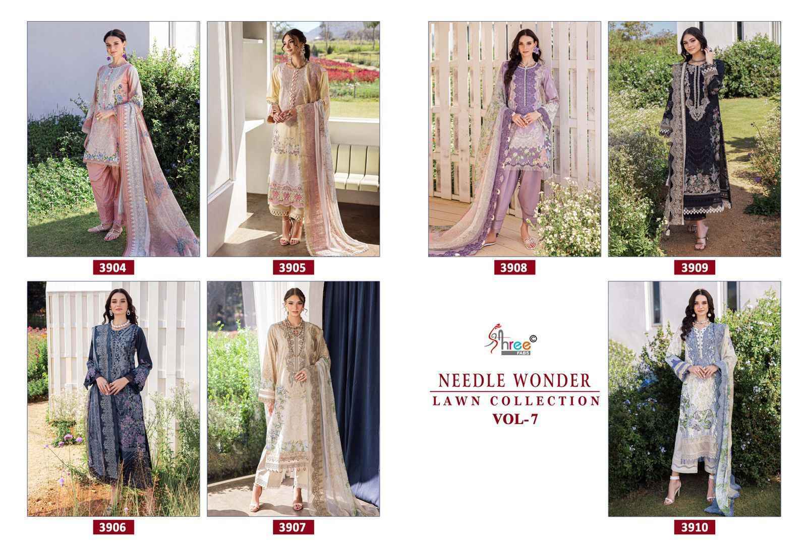 Shree Fabs Needle Wonder Lawn Collection Vol 7 Cotton Dress Material ( 7 pcs Catalogue )