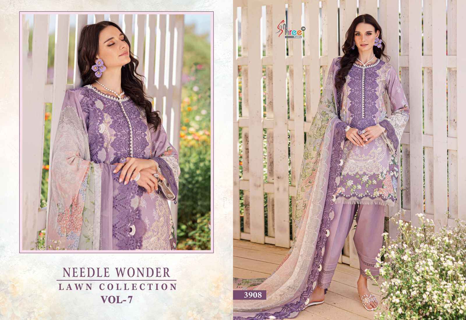 Shree Fabs Needle Wonder Lawn Collection Vol 7 Cotton Dress Material ( 7 pcs Catalogue )