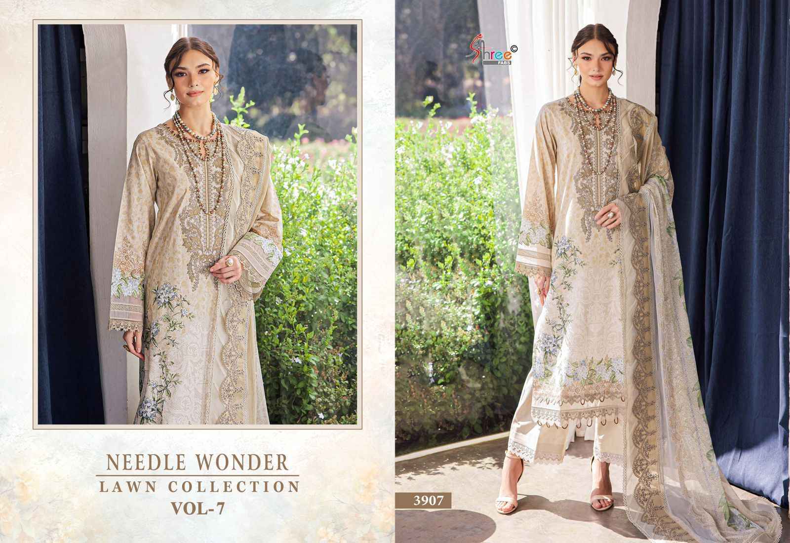 Shree Fabs Needle Wonder Lawn Collection Vol 7 Cotton Dress Material ( 7 pcs Catalogue )