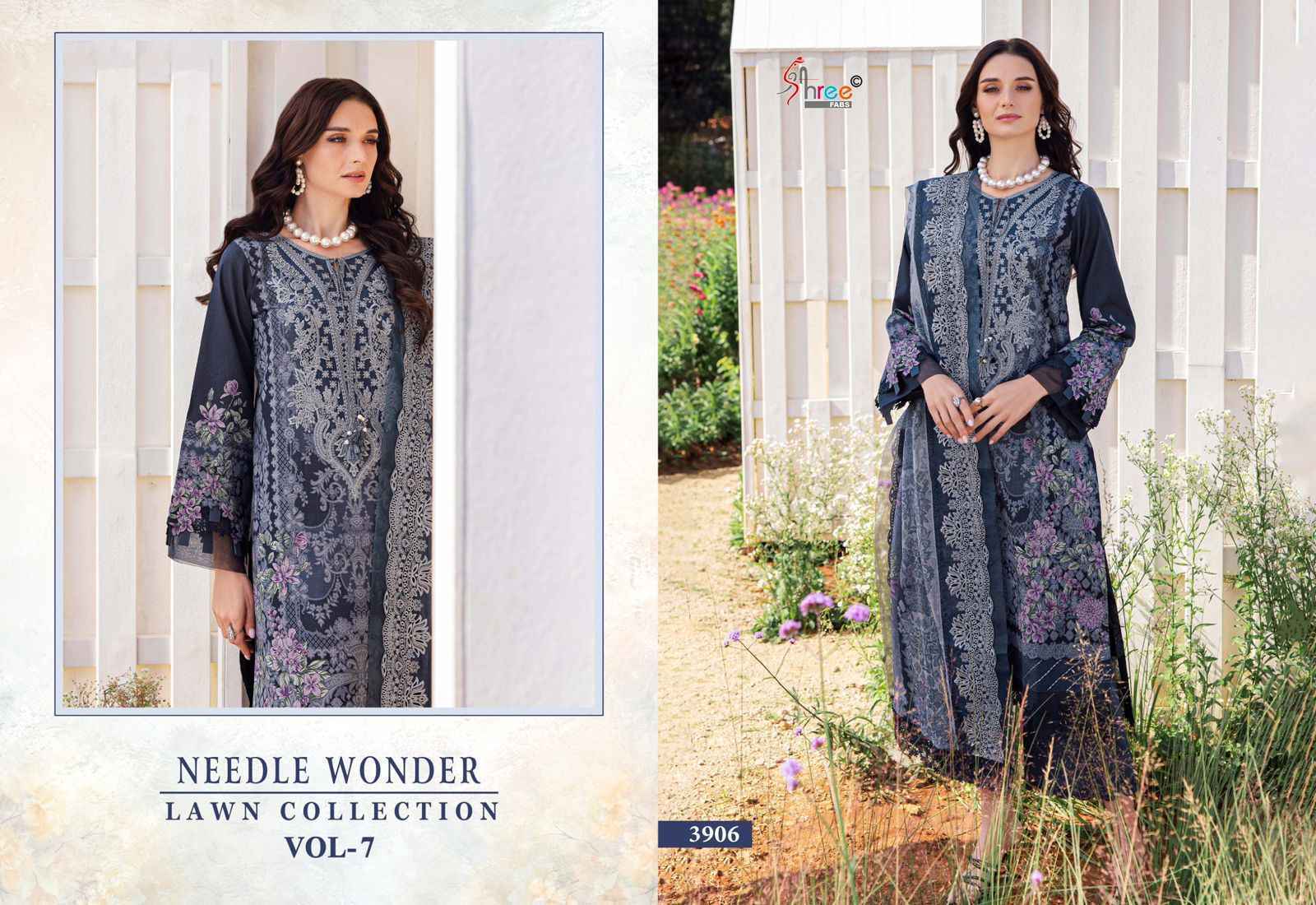Shree Fabs Needle Wonder Lawn Collection Vol 7 Cotton Dress Material ( 7 pcs Catalogue )