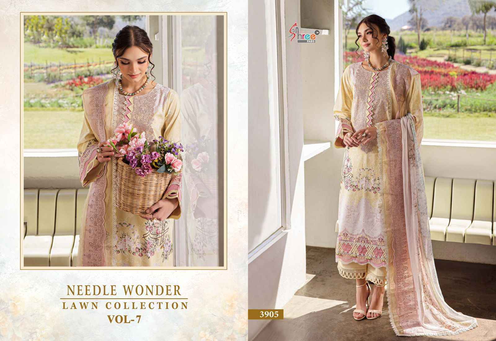 Shree Fabs Needle Wonder Lawn Collection Vol 7 Cotton Dress Material ( 7 pcs Catalogue )