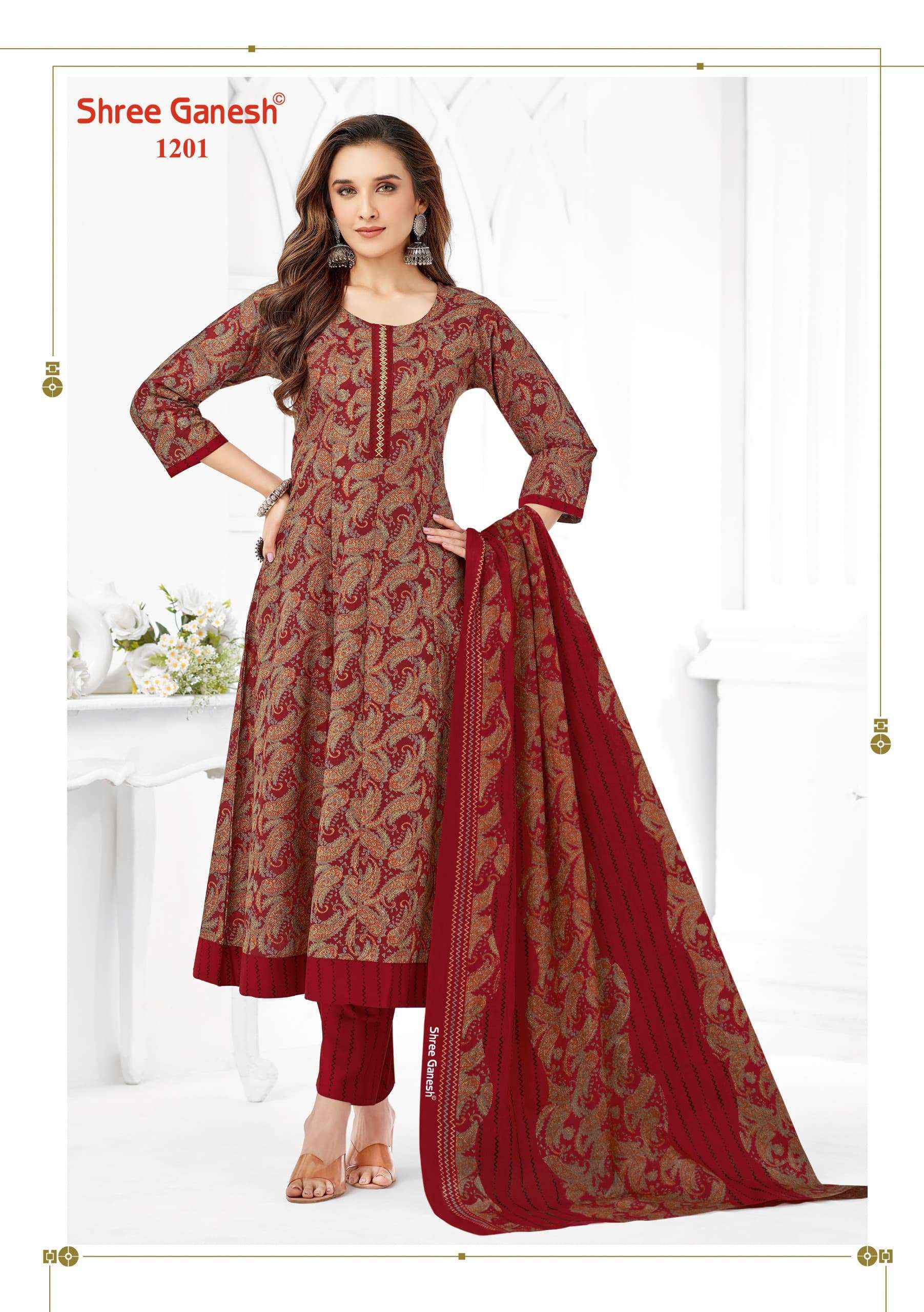 SHREE GANESH ZEENAT VOL 2 COTTON PRINT ANARKALI STYLE LADIES KURTI COMBO SET WHOLESALE RATE ( 9 PCS CATALOG )