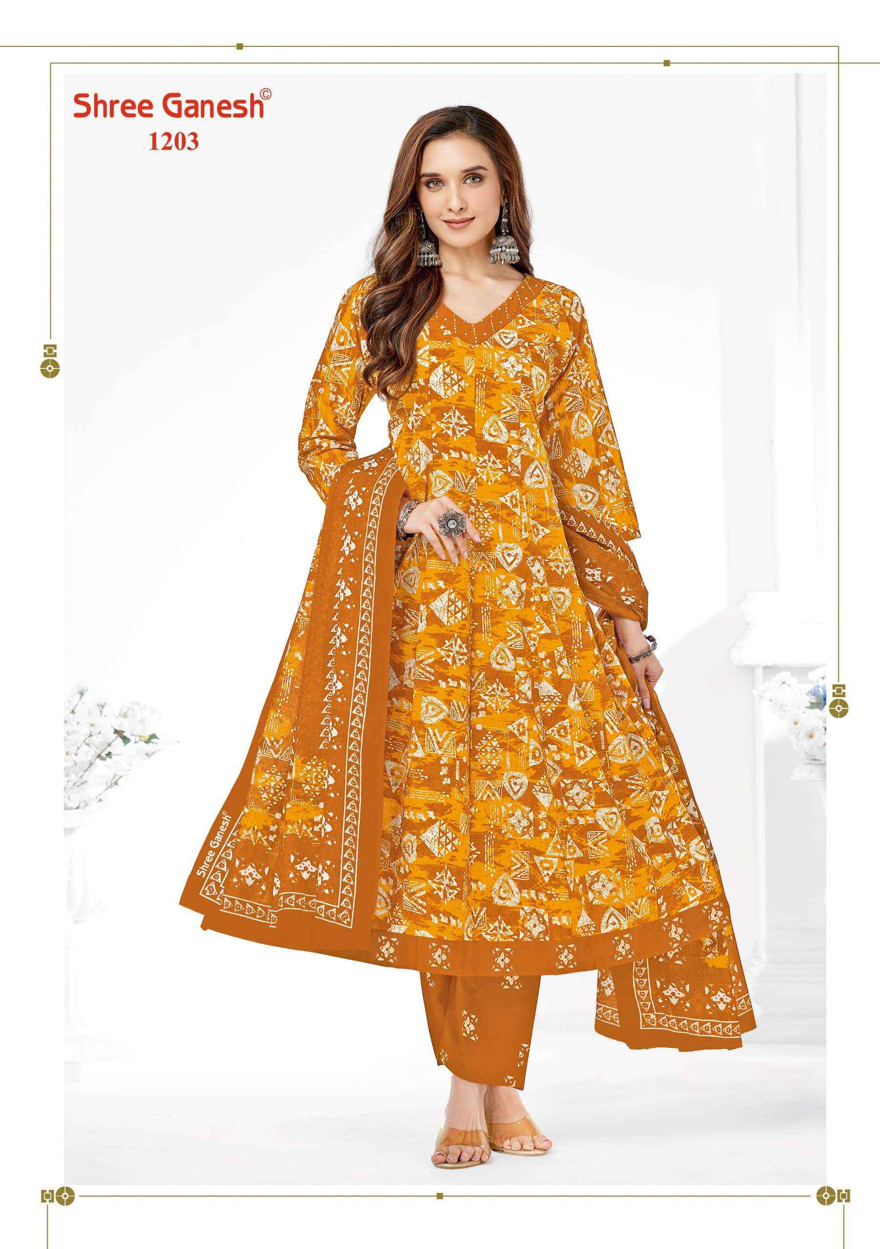 SHREE GANESH ZEENAT VOL 2 COTTON PRINT ANARKALI STYLE LADIES KURTI COMBO SET WHOLESALE RATE ( 9 PCS CATALOG )