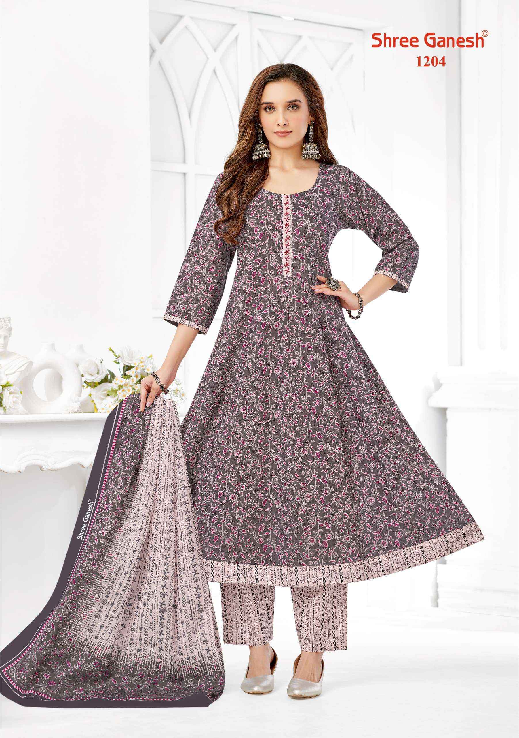 SHREE GANESH ZEENAT VOL 2 COTTON PRINT ANARKALI STYLE LADIES KURTI COMBO SET WHOLESALE RATE ( 9 PCS CATALOG )