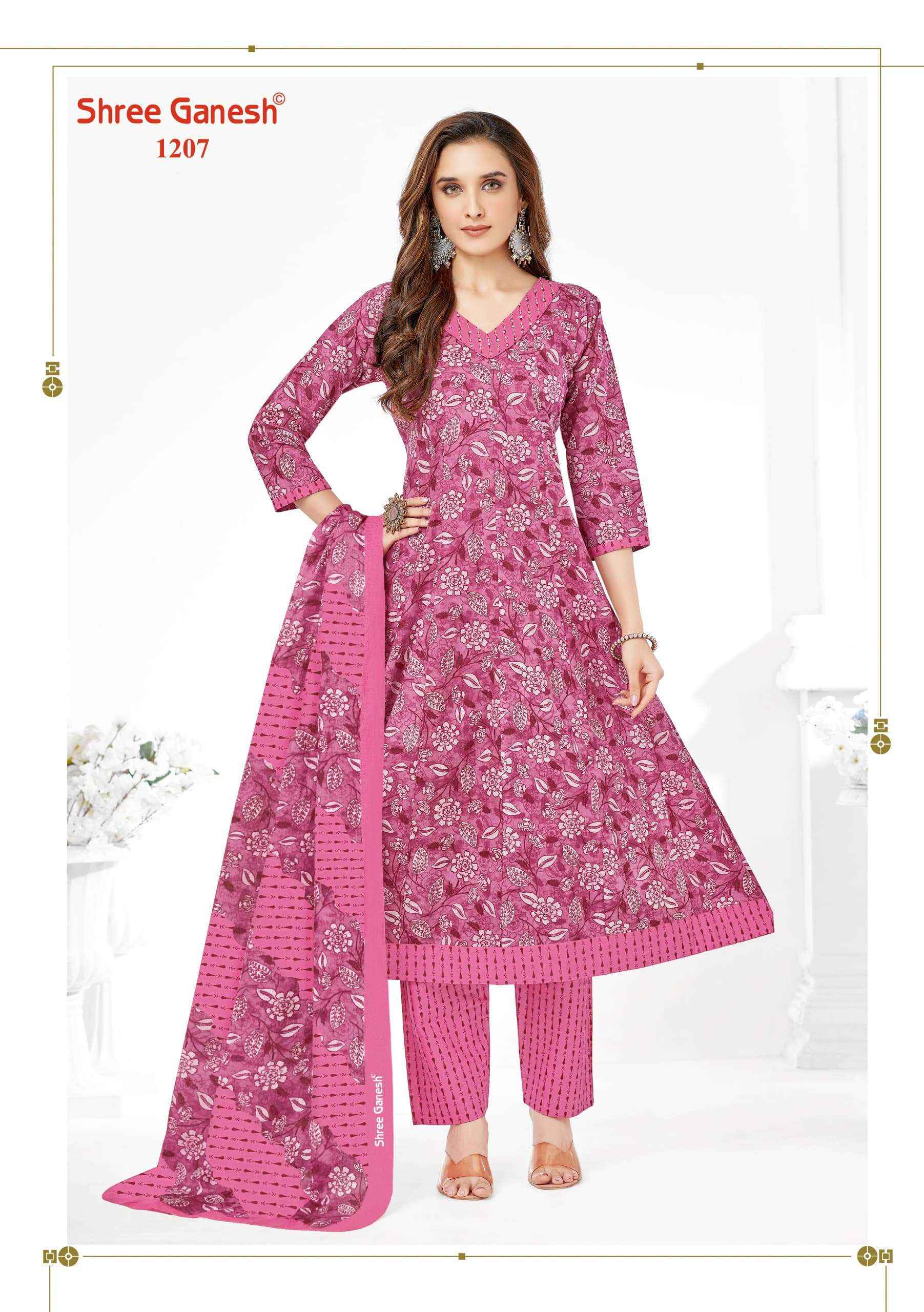 SHREE GANESH ZEENAT VOL 2 COTTON PRINT ANARKALI STYLE LADIES KURTI COMBO SET WHOLESALE RATE ( 9 PCS CATALOG )