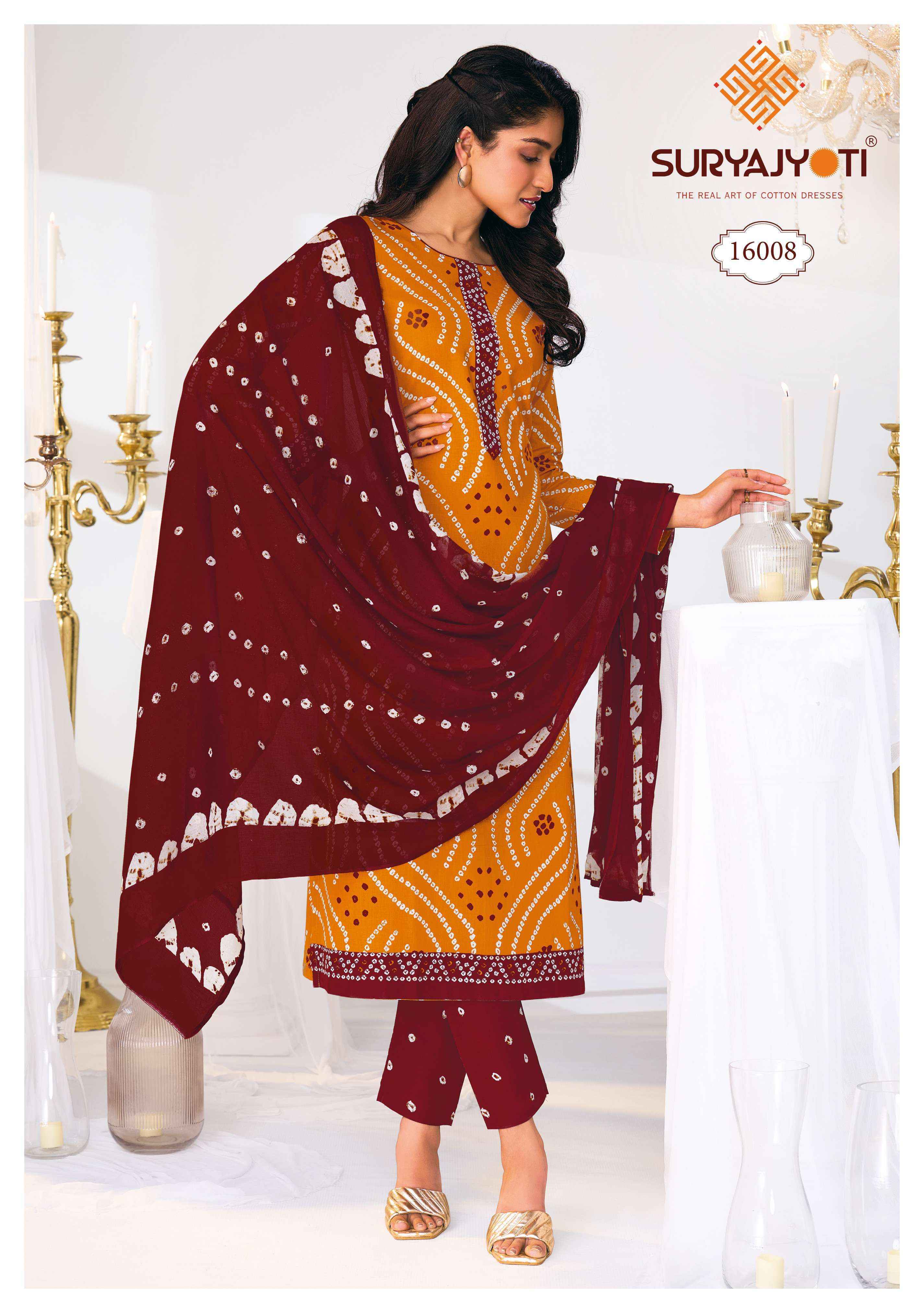 Suryajyoti Bandhani Special Vol 16 Cotton Dress Material Surat Wholesale ( 10 pcs Catalogue )