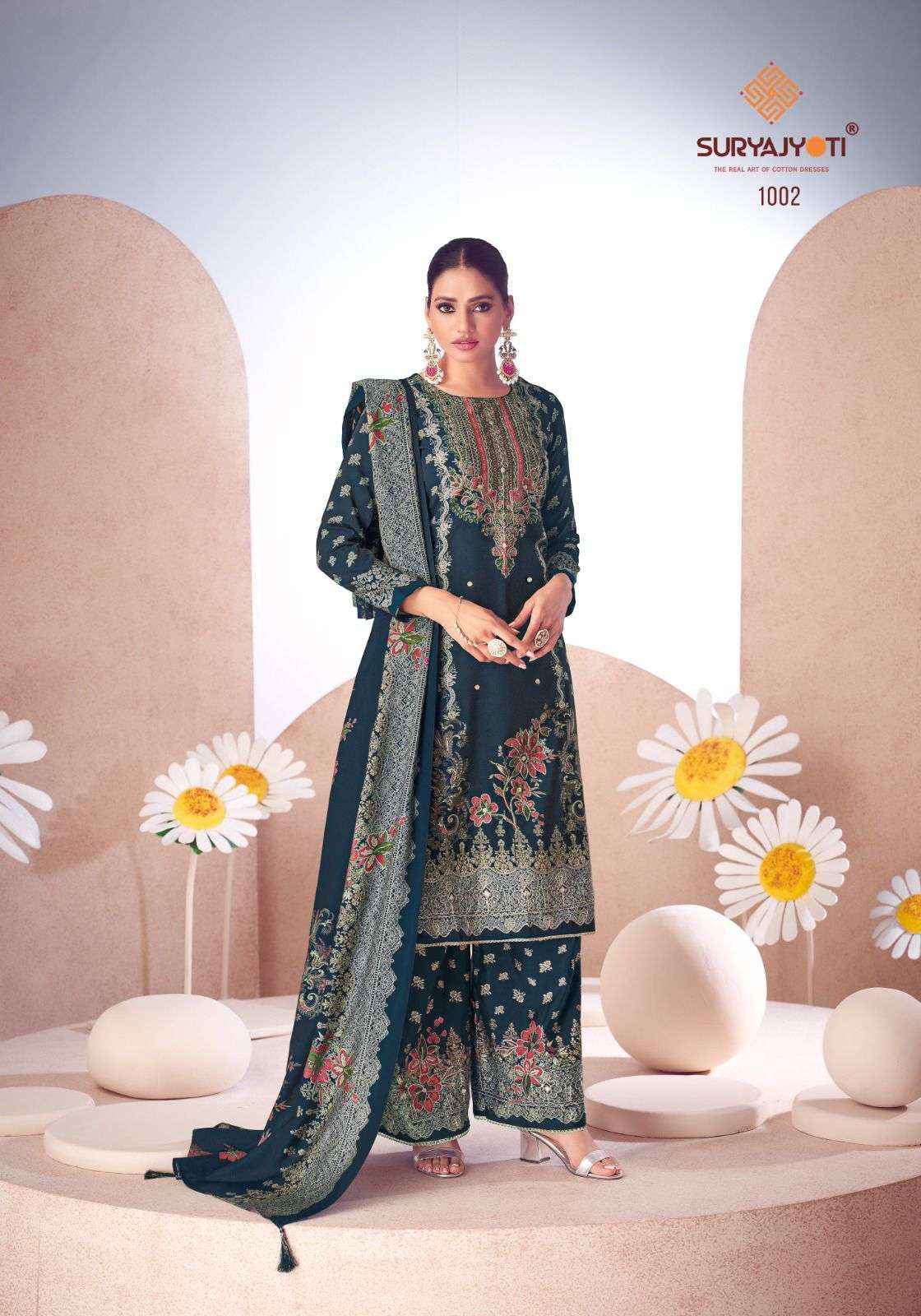 SURYAJYOTI KOMAL VOL 1 MODAL DESIGNER SUITS NEW CATALOG ( 6 PCS CATALOGUE )