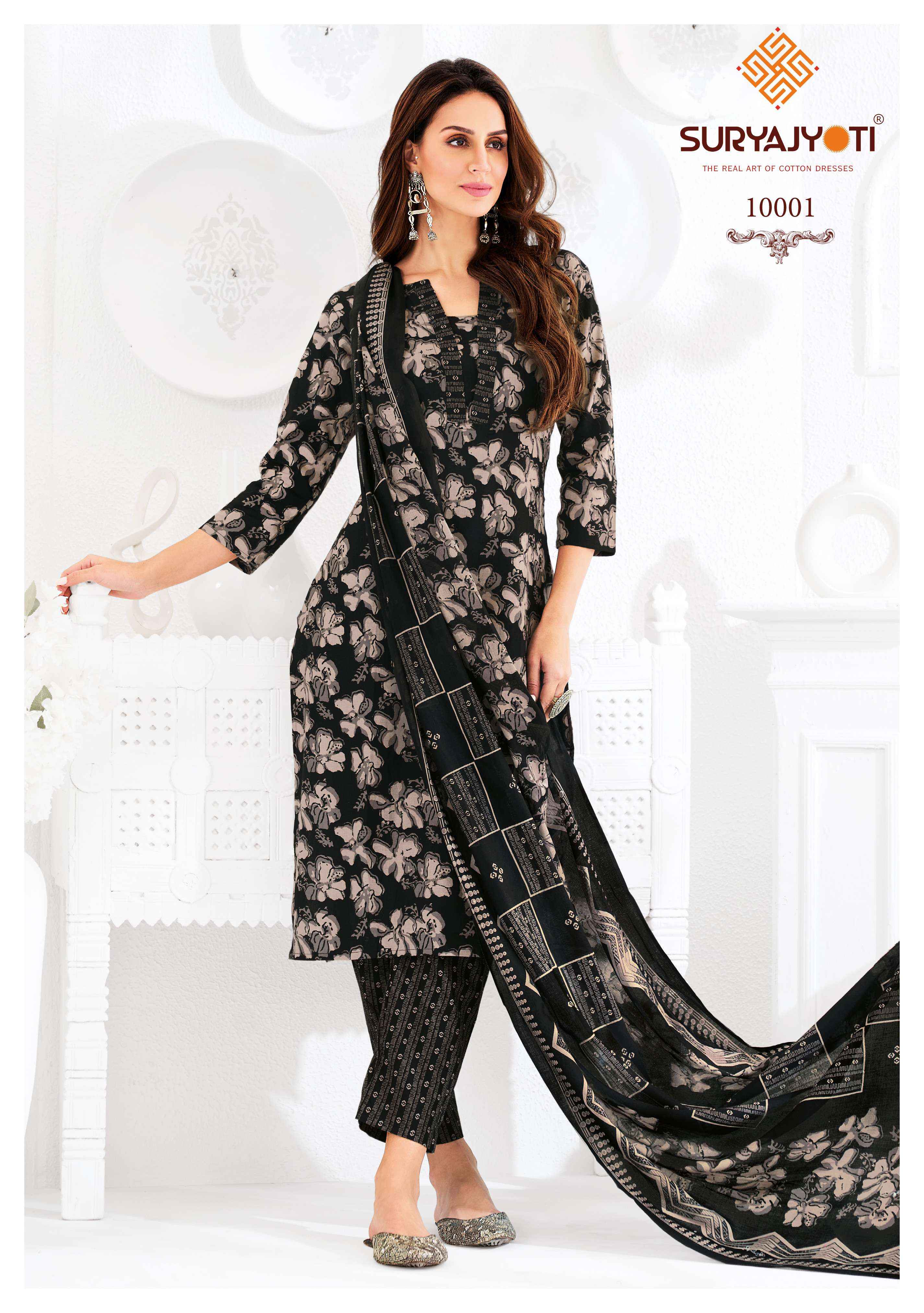 SURYAJYOTI PREYASI VOL 10 COTTON JAIPURI PRINT SALWAR KAMEEZ WHOLESALE RATE ( 10 PCS CATALOG )
