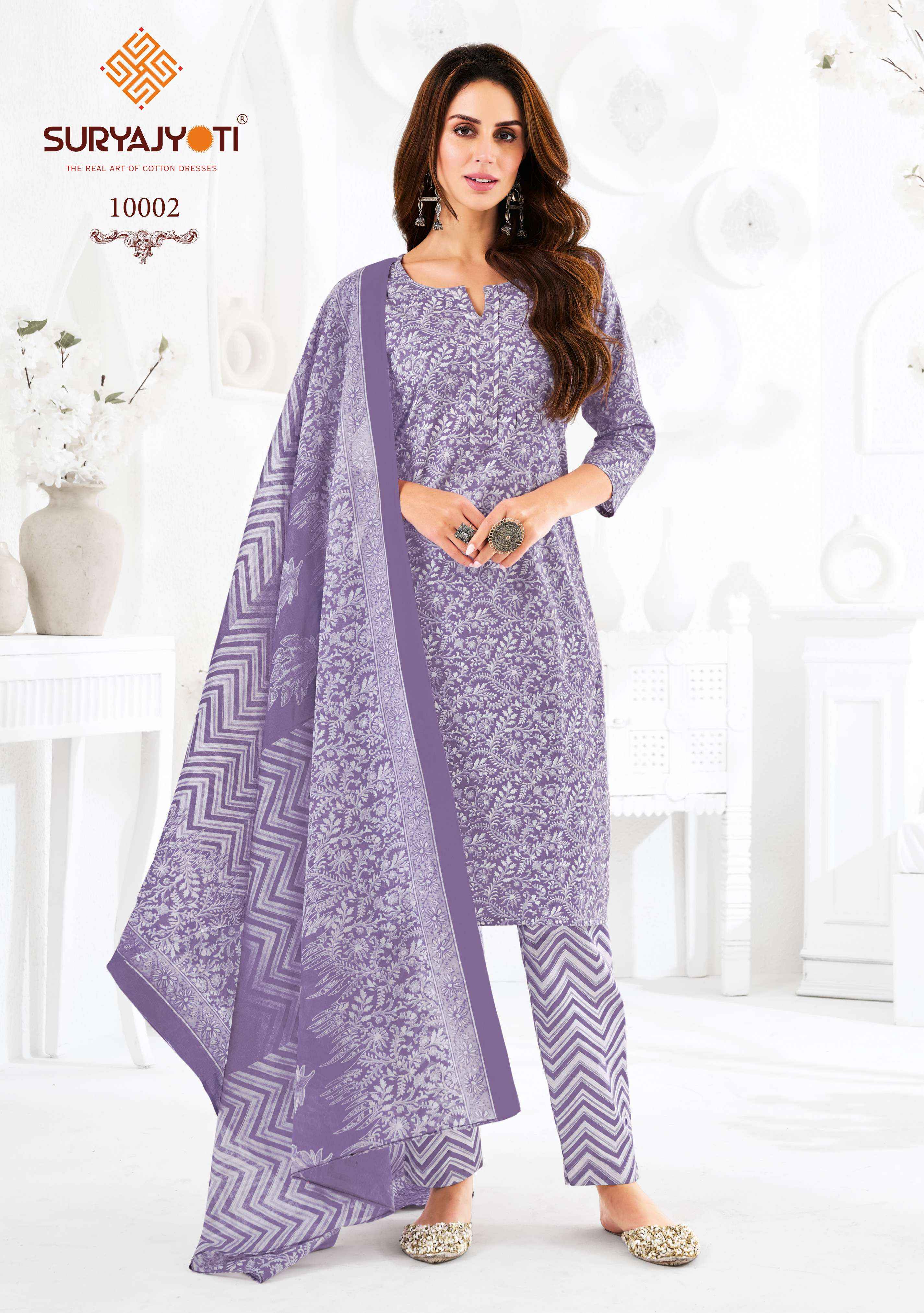 SURYAJYOTI PREYASI VOL 10 COTTON JAIPURI PRINT SALWAR KAMEEZ WHOLESALE RATE ( 10 PCS CATALOG )