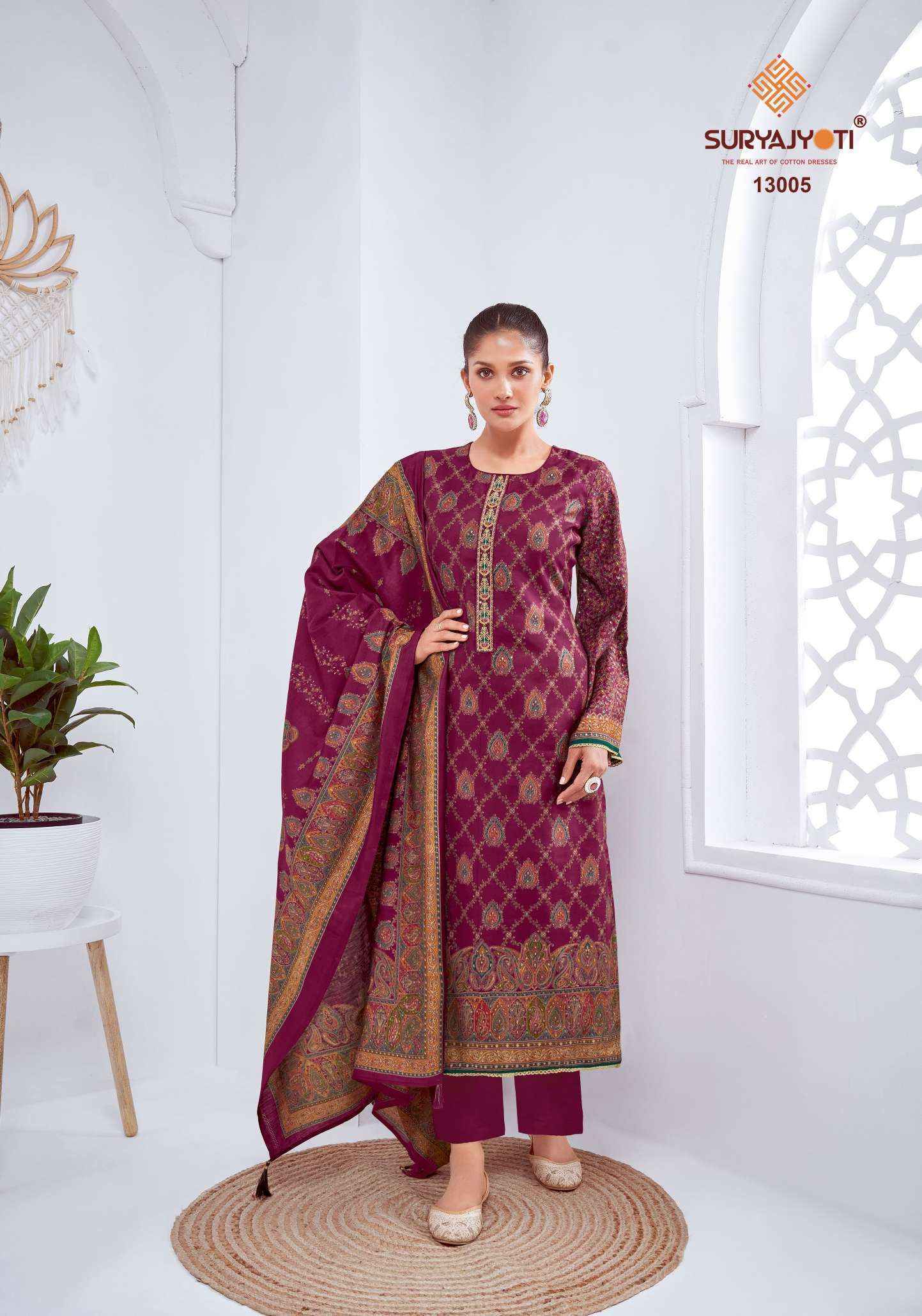 Suryajyoti Pushpa Vol-13 Modal Dress Material Wholesale Price (8 pcs Catalogue)