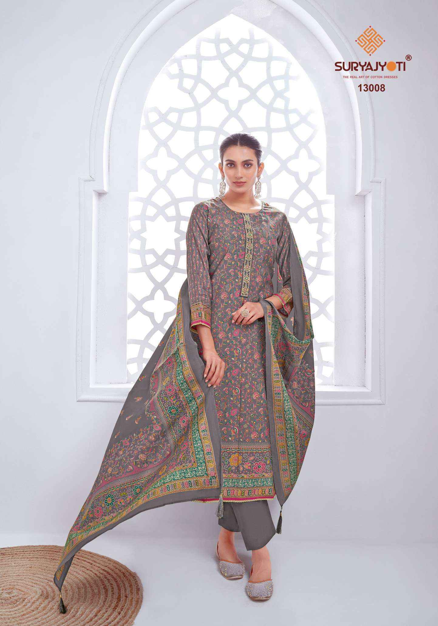 Suryajyoti Pushpa Vol-13 Modal Dress Material Wholesale Price (8 pcs Catalogue)