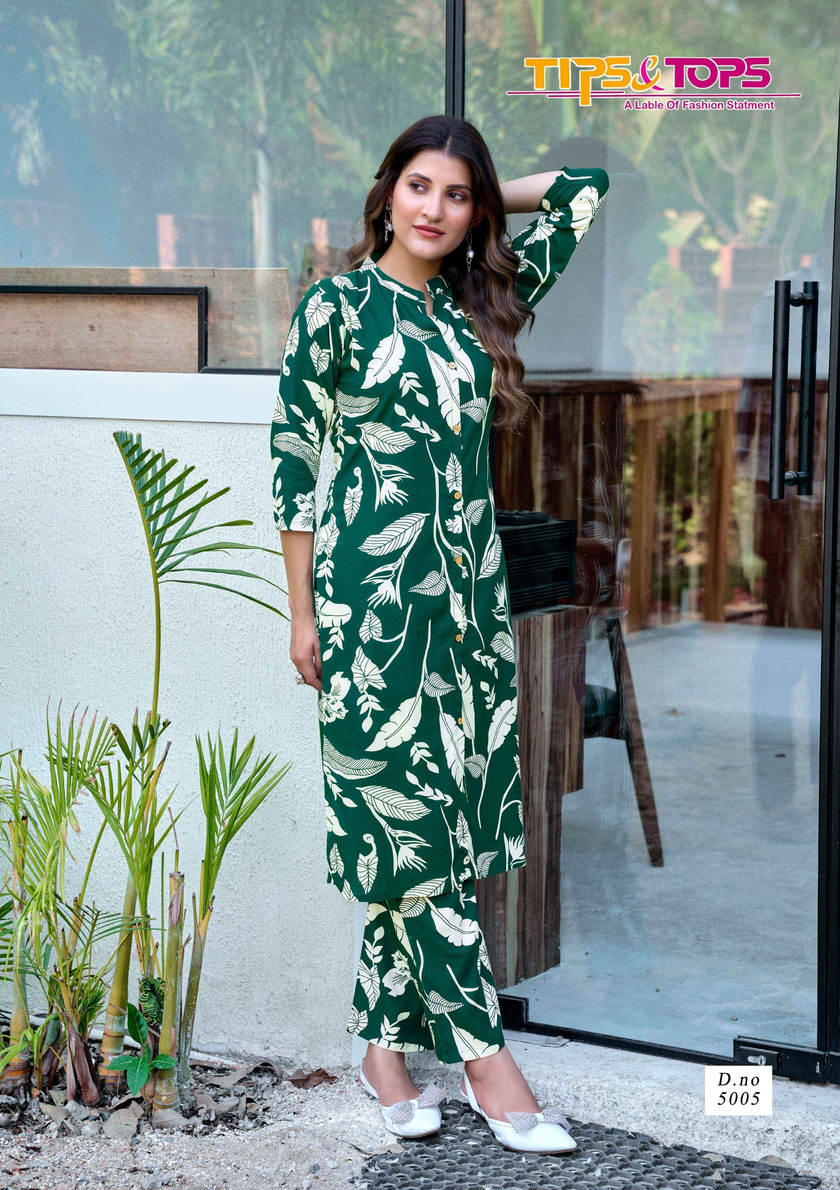 TIPS AND TOPS CINDERELLA VOL 5 RAYON PRINT FANCY KURTI WITH BOTTOM PAIR WHOLESALE RATE ( 6 PCS CATALOG )