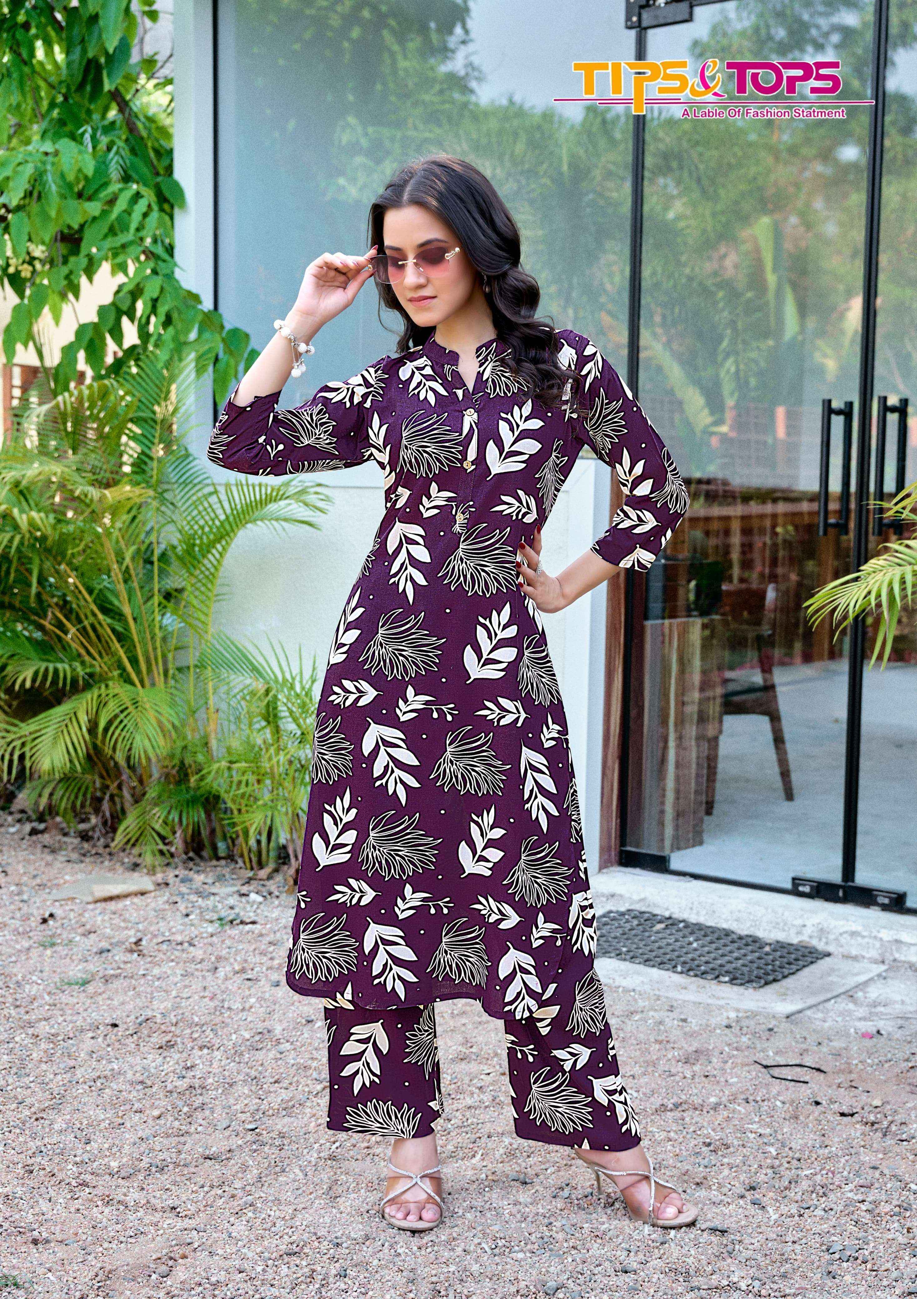 TIPS AND TOPS CINDERELLA VOL 5 RAYON PRINT FANCY KURTI WITH BOTTOM PAIR WHOLESALE RATE ( 6 PCS CATALOG )