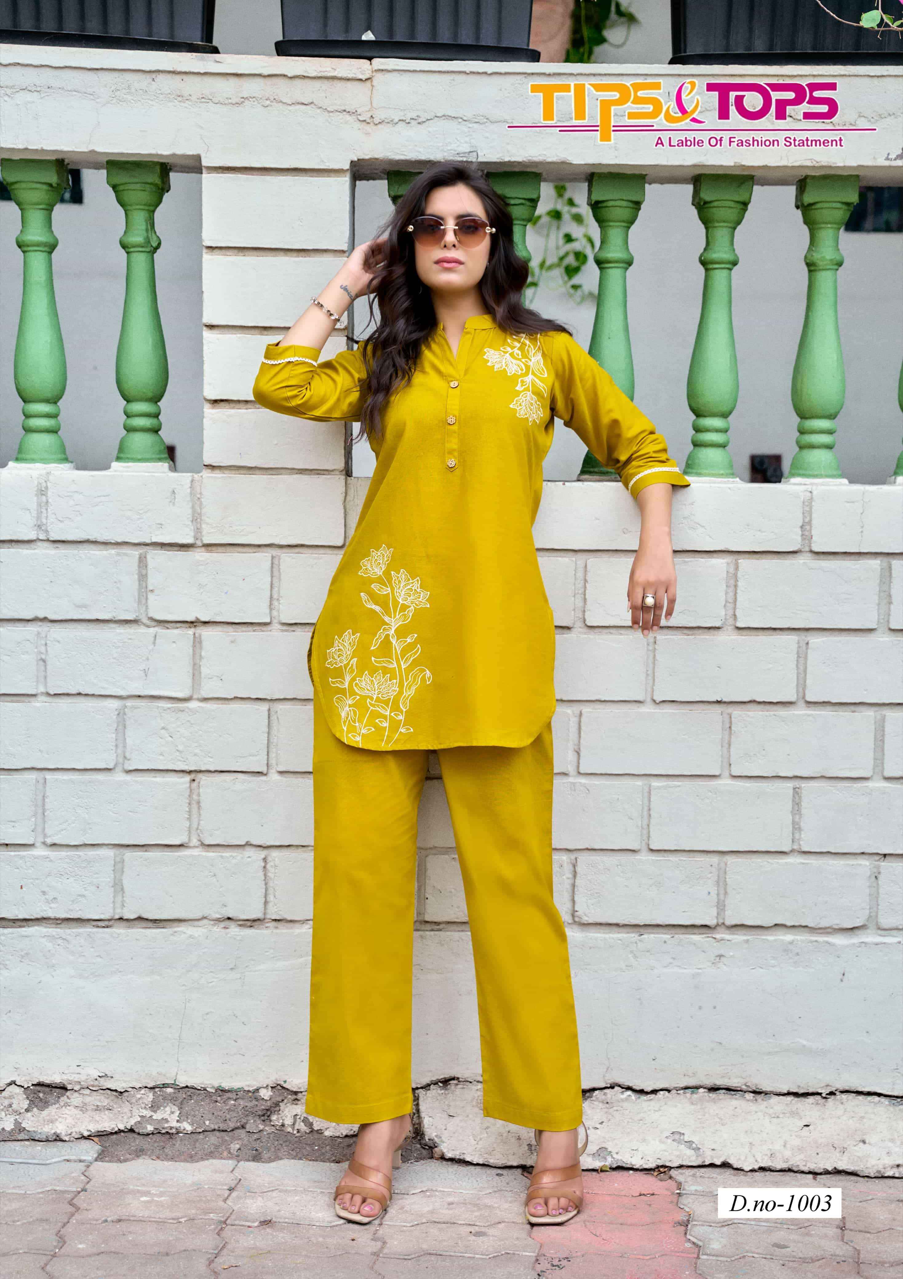 Tips And Tops Fabulous Stylish Cord Set Wholesale Rate ( 6 Pcs Catalog )