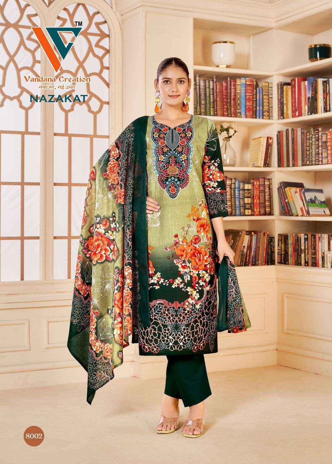 Vandana Creation Nazakat Vol 8 Cotton Salwar Kameez Wholesale Rate ( 8 Pcs Catalog )