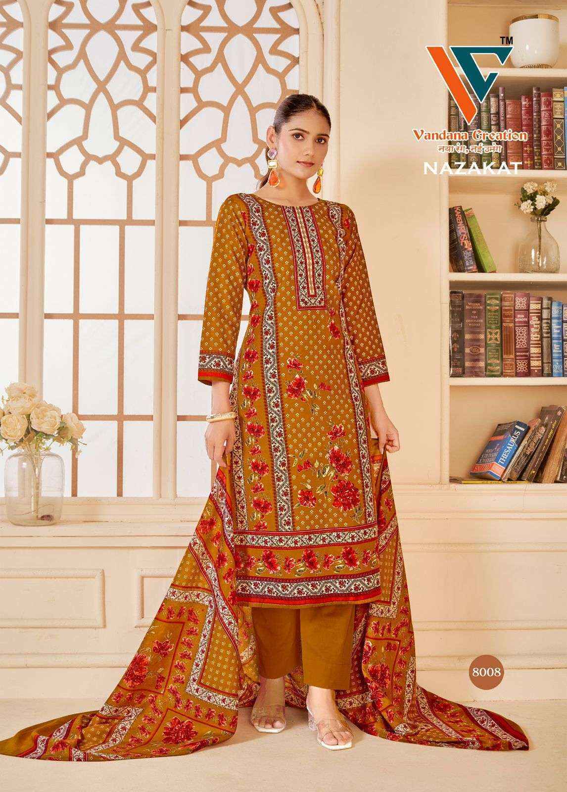 Vandana Creation Nazakat Vol 8 Cotton Salwar Kameez Wholesale Rate ( 8 Pcs Catalog )