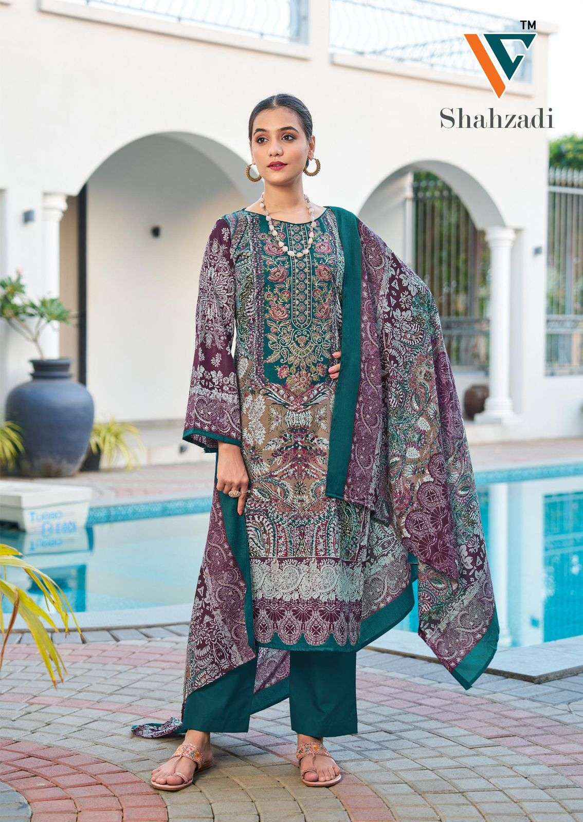 VANDANA CREATION SHAHZADI VOL 5 COTTON DIGITAL PRINT SALWAR KAMEEZ WHOLESALE RATE ( 8 PCS CATALOG )