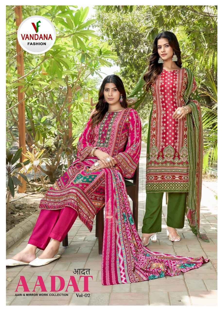 Vandana Fashion Aadat Vol 2 Viscouse Rayon Dress Material Online Shopping ( 6 pcs Catalogue )