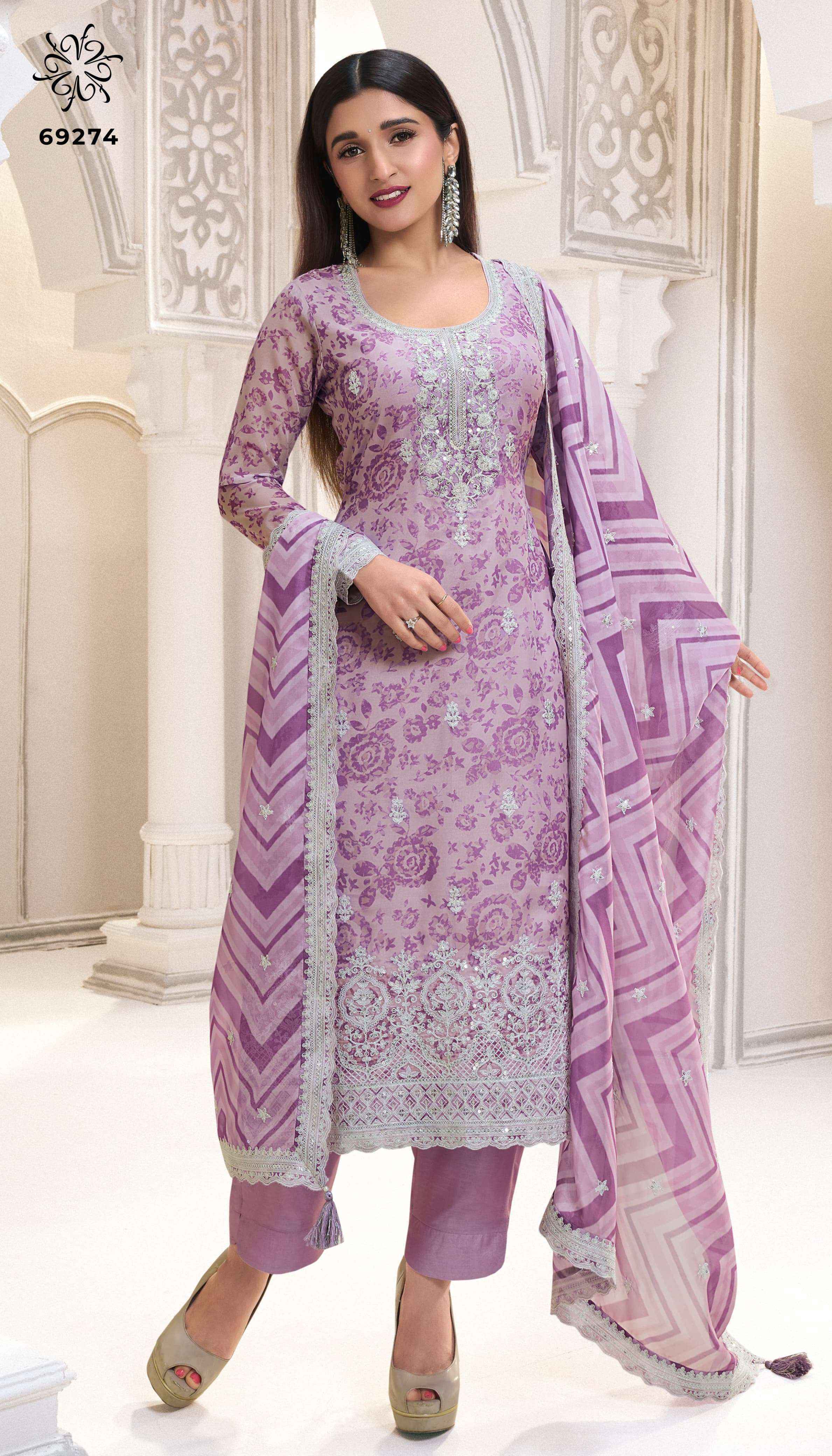 Vinay Fashion Kuleesh Sparsh Organza Salwar Suit Wholesale Rate ( 6 Pcs Catalog )