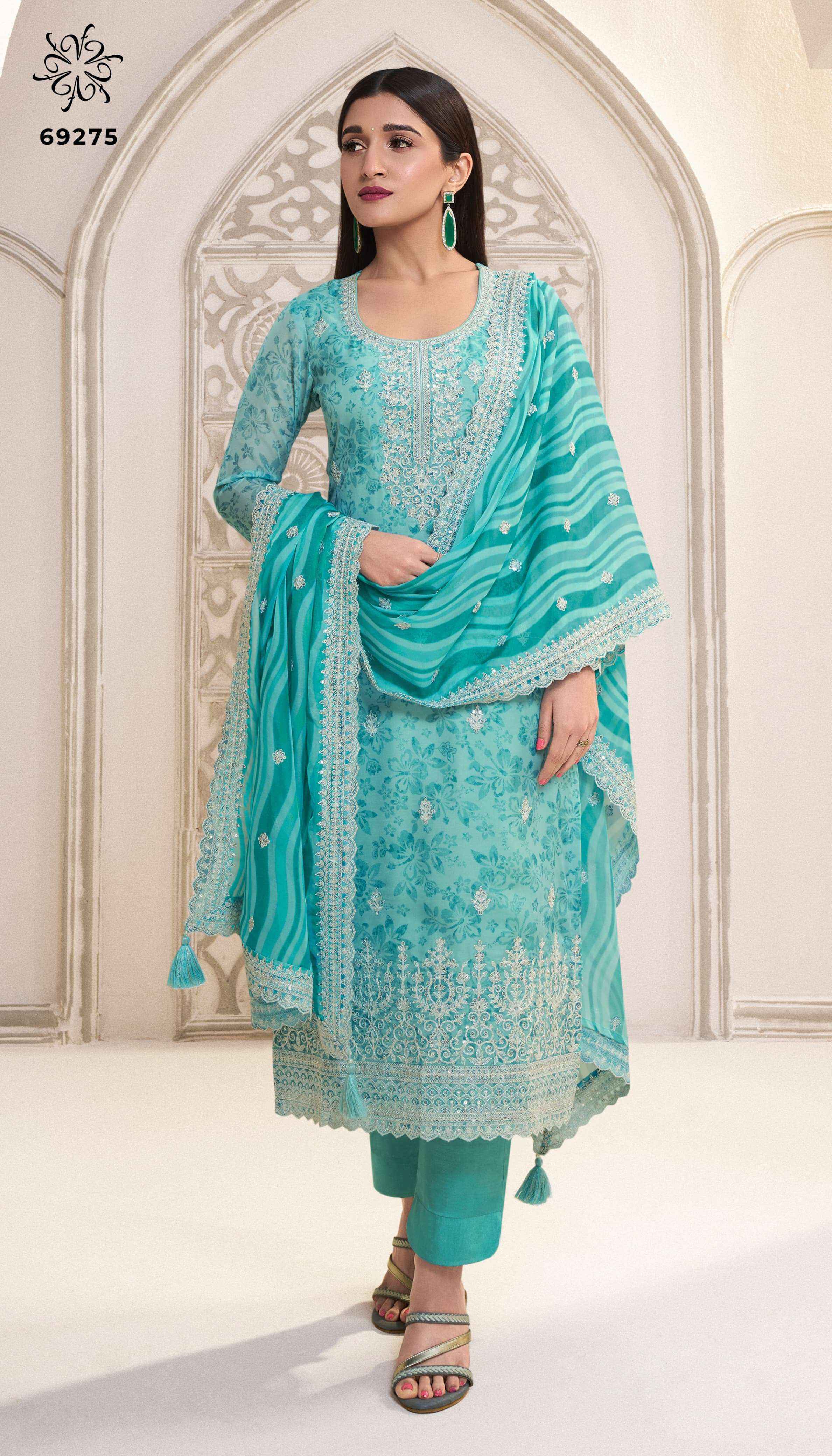 Vinay Fashion Kuleesh Sparsh Organza Salwar Suit Wholesale Rate ( 6 Pcs Catalog )