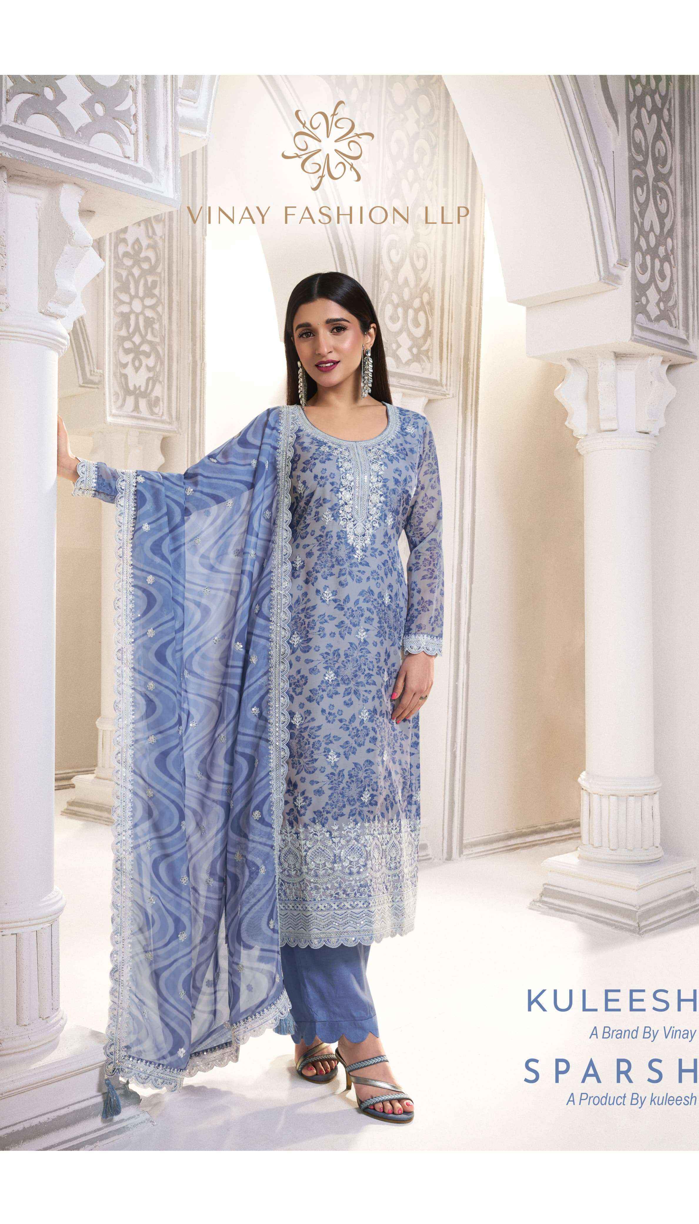 Vinay Fashion Kuleesh Sparsh Organza Salwar Suit Wholesale Rate ( 6 Pcs Catalog )