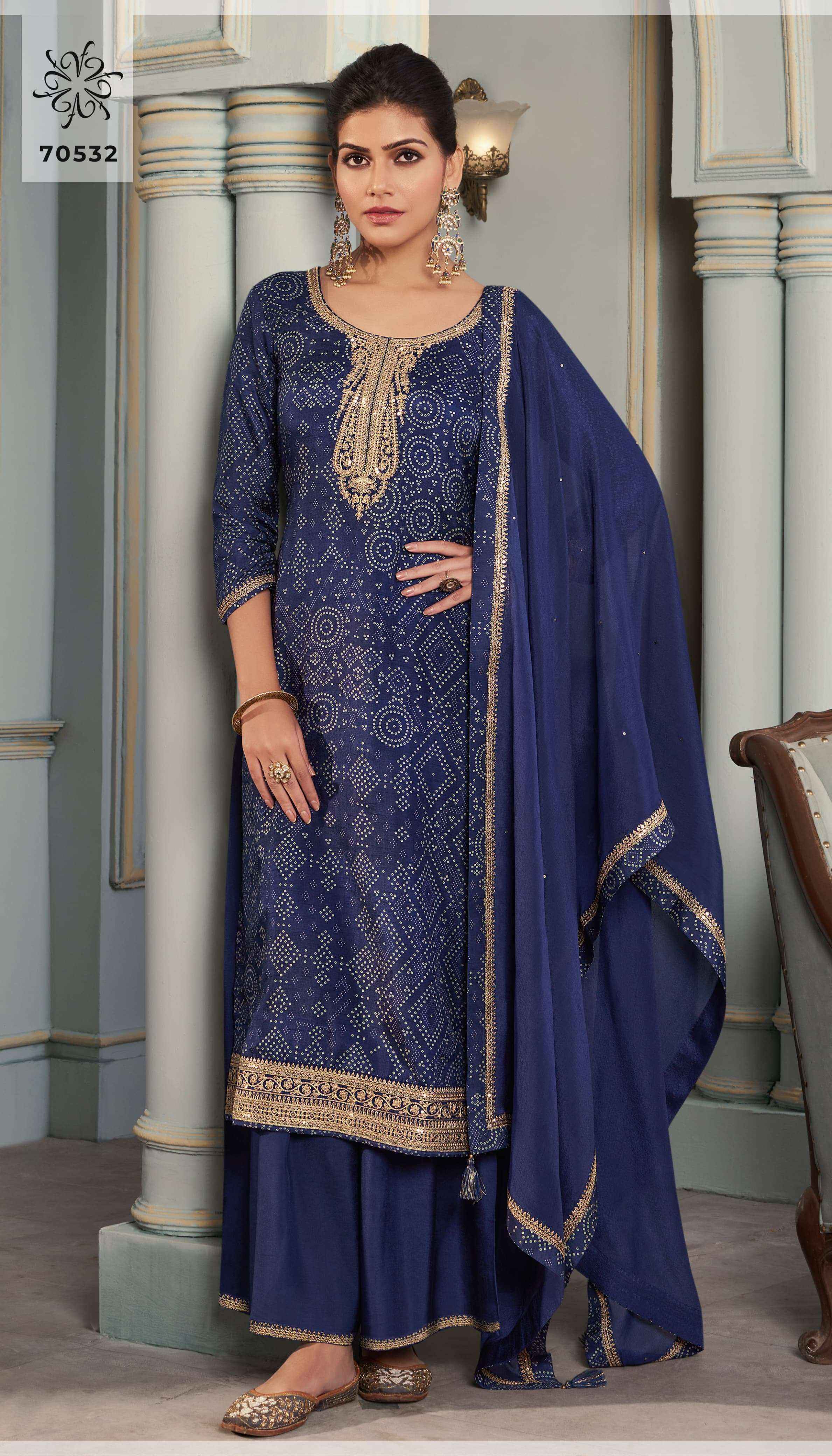 VINAY FASHION KULEESH STUTI SILK DIGITAL PRINT WITH DESIGNER WORK SUIT WHOLESALE RATE  ( 4 PCS CATALOG )