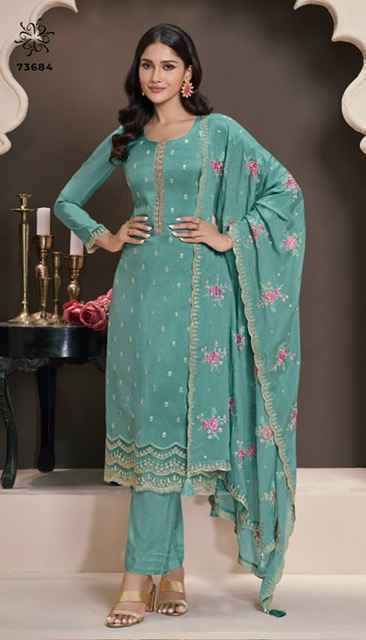 Vinay Kuleesh Zarkan Moonga Silk Salwar Kameez  Wholesale Rate ( 5 Pcs Catalog )