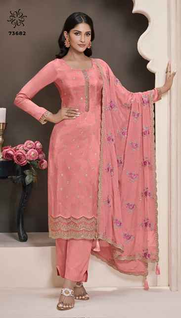 Vinay Kuleesh Zarkan Moonga Silk Salwar Kameez  Wholesale Rate ( 5 Pcs Catalog )