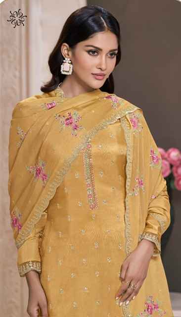Vinay Kuleesh Zarkan Moonga Silk Salwar Kameez  Wholesale Rate ( 5 Pcs Catalog )