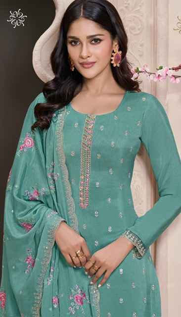 Vinay Kuleesh Zarkan Moonga Silk Salwar Kameez  Wholesale Rate ( 5 Pcs Catalog )