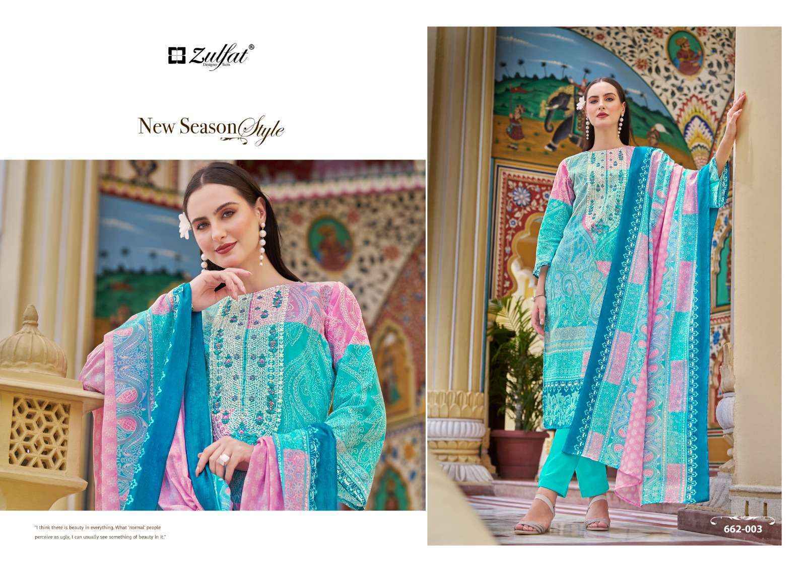 Zulfat Noor Vol 3 Cotton Dress Material Wholesale Surat Bazaar ( 8 pcs Catalogue )