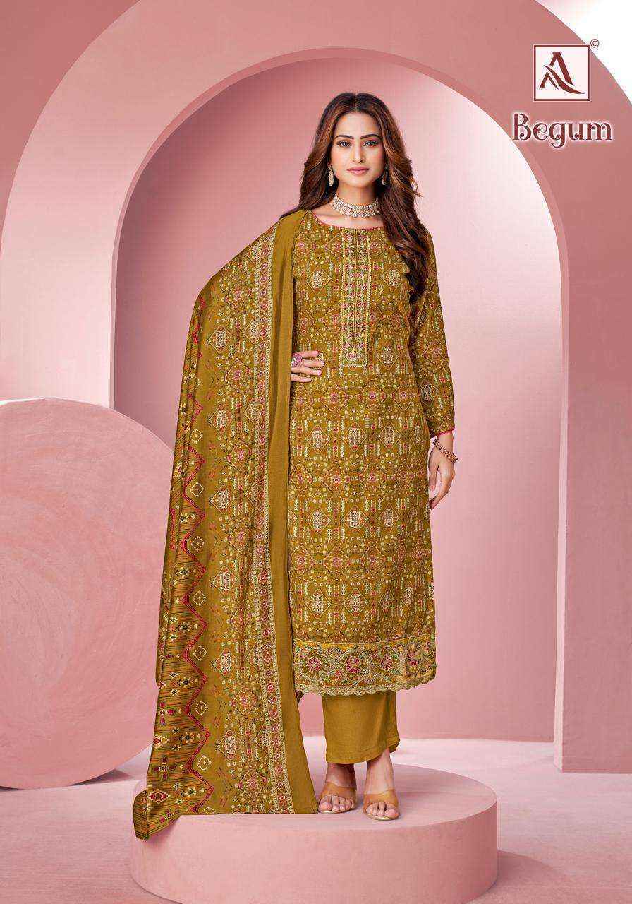 Alok Begum Viscose Rayon Salwar Kameez Wholesale Rate ( 6 Pcs Catalog )