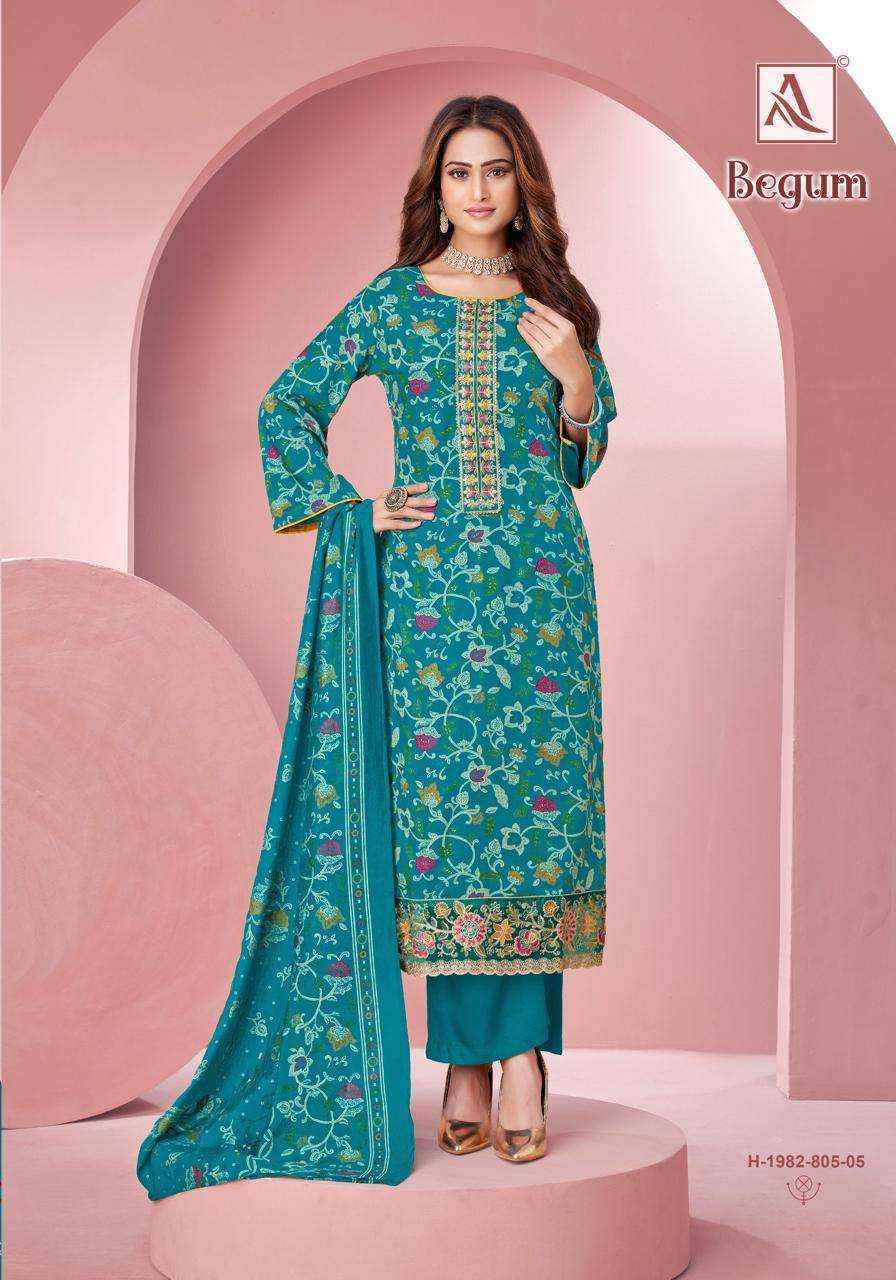 Alok Begum Viscose Rayon Salwar Kameez Wholesale Rate ( 6 Pcs Catalog )